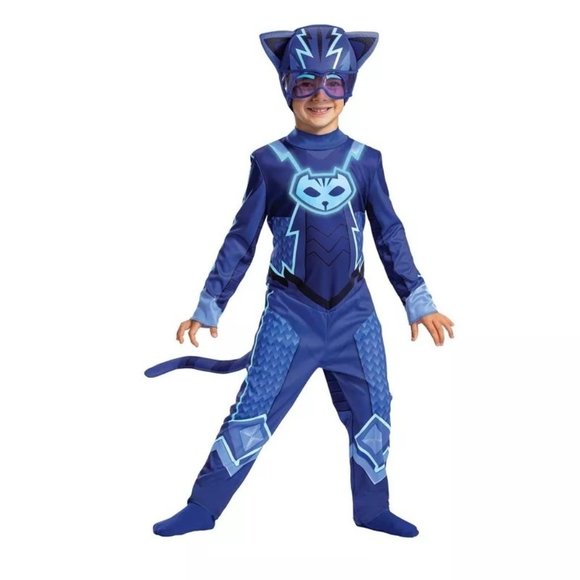 PJ Masks NWT Catboy Classic Halloween Costume Jumpsuit with Headpiece 3-4T - Picture 1 of 7